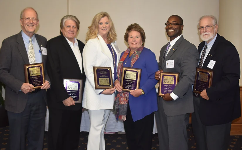 2017 HALL OF FAME RECIPIENTSL.to R. R. Balfour Sartor, M.D.,Michael Garrison, Lynda Rowland, Sherri Parker Lee, Dr. Robert T. Crosby, George J. Dover, M.D.